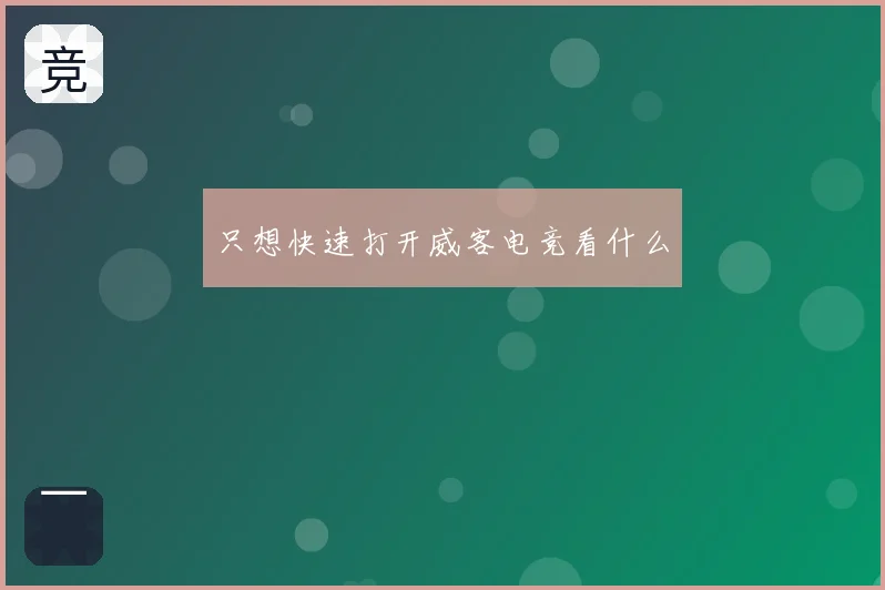 只想快速打开威客电竞看什么